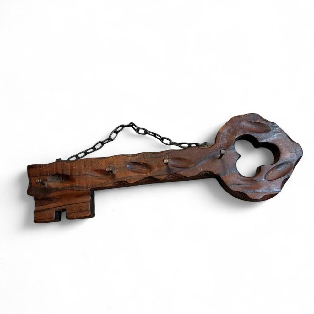 Vintage Wooden Spanish Revival Key Wall Decor Rustic Medieval Key hanger